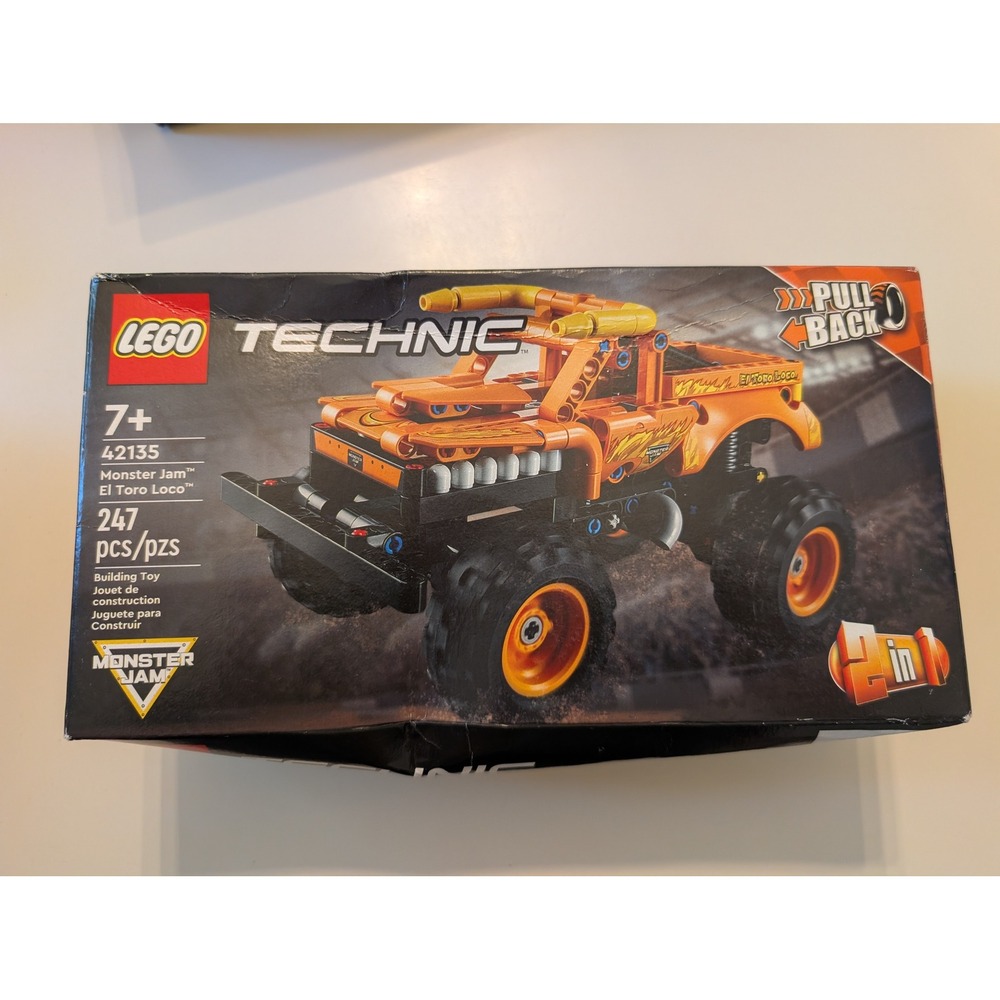LEGO Technic 42135 Orange Monster Jam El Toro Loco 2-in-1 Pull-Back Truck